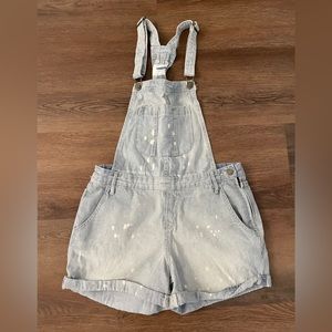 Old Navy Pinstripe Overall Shorts